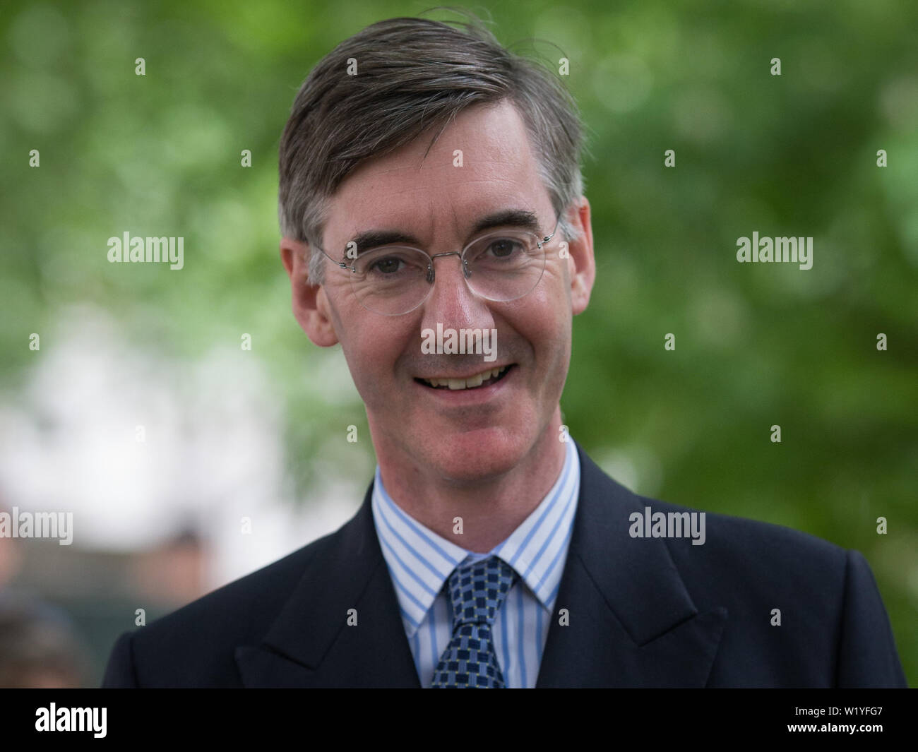 Jacob Rees-Mogg in St. James’s Park prior to Donald Trumps motorcade driving by, London, UK. Featuring: Jacob Rees-Mogg Where: London, United Kingdom When: 03 Jun 2019 Credit: Wheatley/WENN Stock Photo