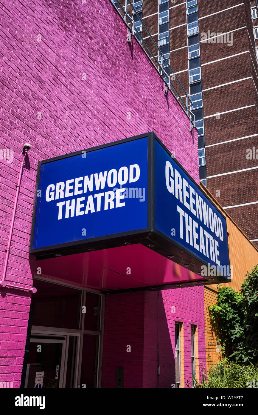 The Greenwood Theatre leased by King's College London for lectures, student productions, 55 Weston Street, Borough of Southwark, London, England, U.K. Stock Photo