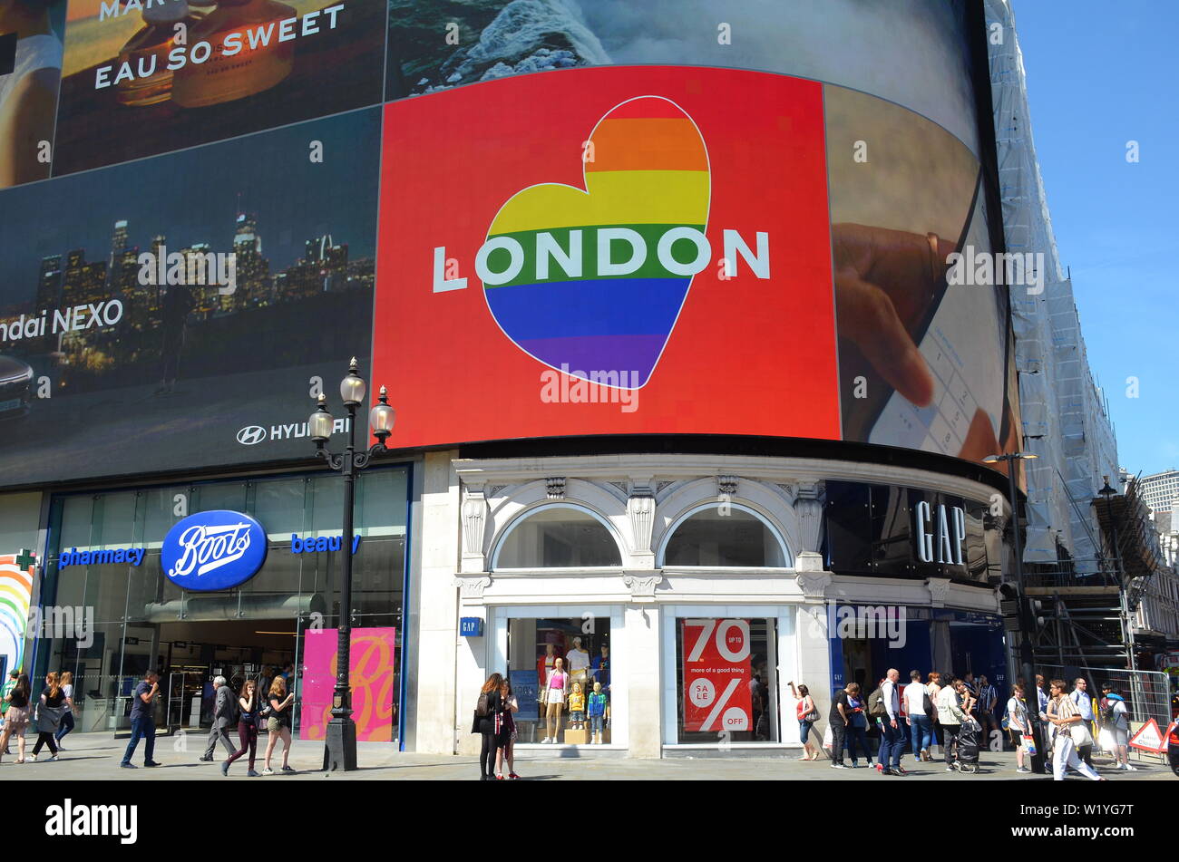 London Uk 4 July 2019 Piccadilly Circus Advertising Sign London