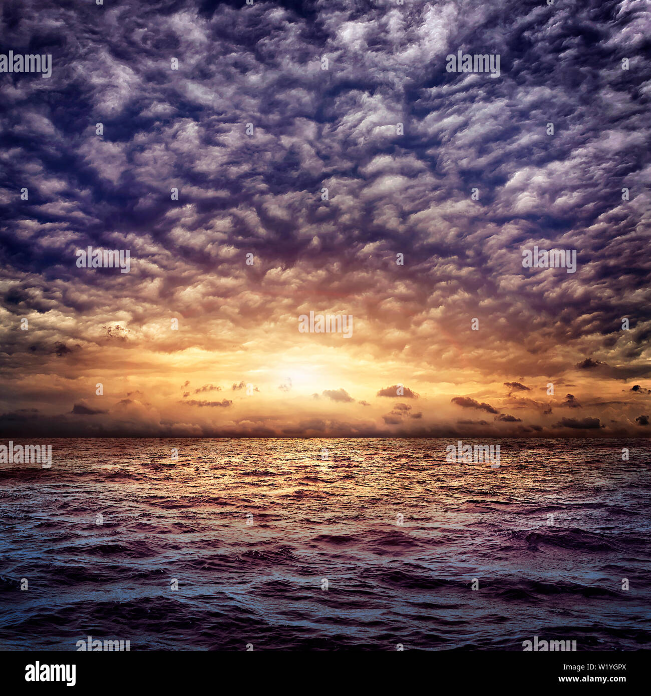 dark stormy sea with a dramatic cloudy sky Stock Photo - Alamy