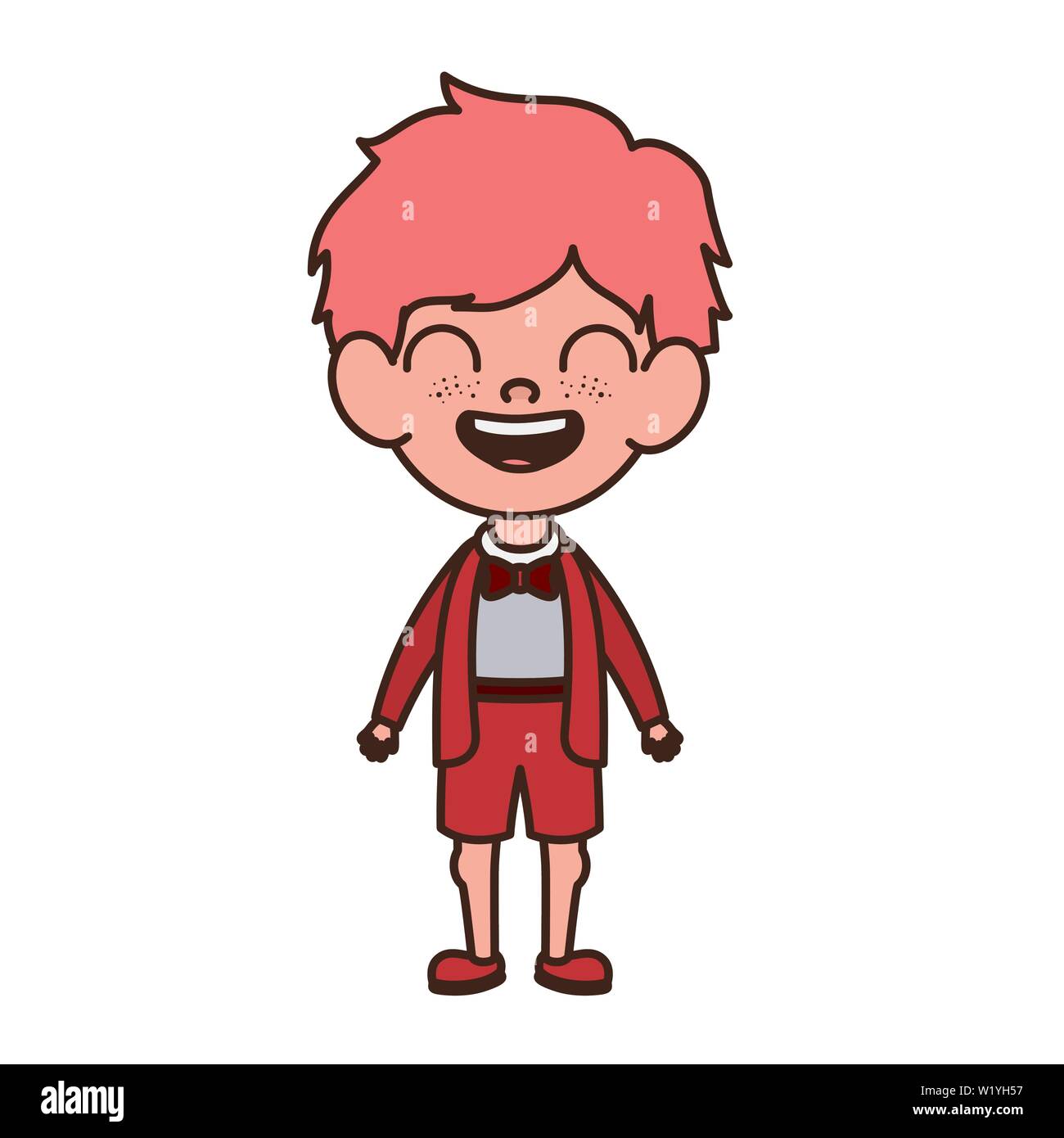 student boy standing smiling on white background Stock Vector Image ...