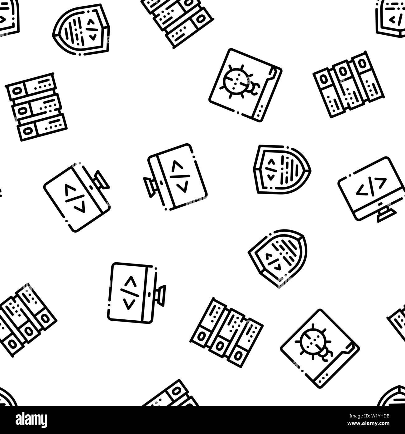 Coding System Vector Seamless Pattern Stock Vector