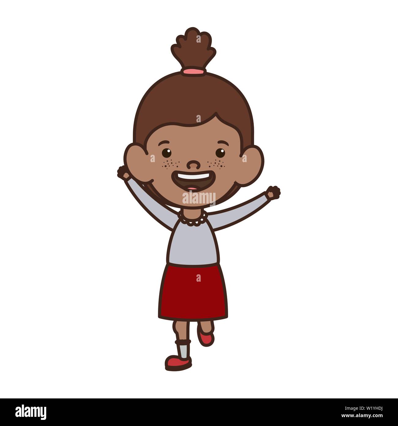 student girl standing smiling on white background Stock Vector Image ...