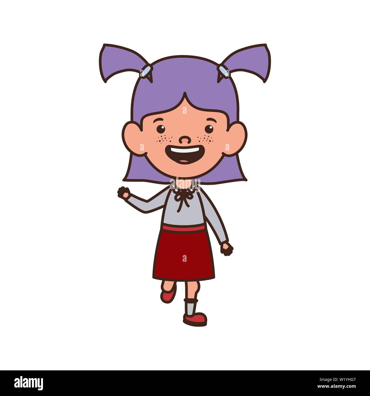 student girl standing smiling on white background Stock Vector Image ...