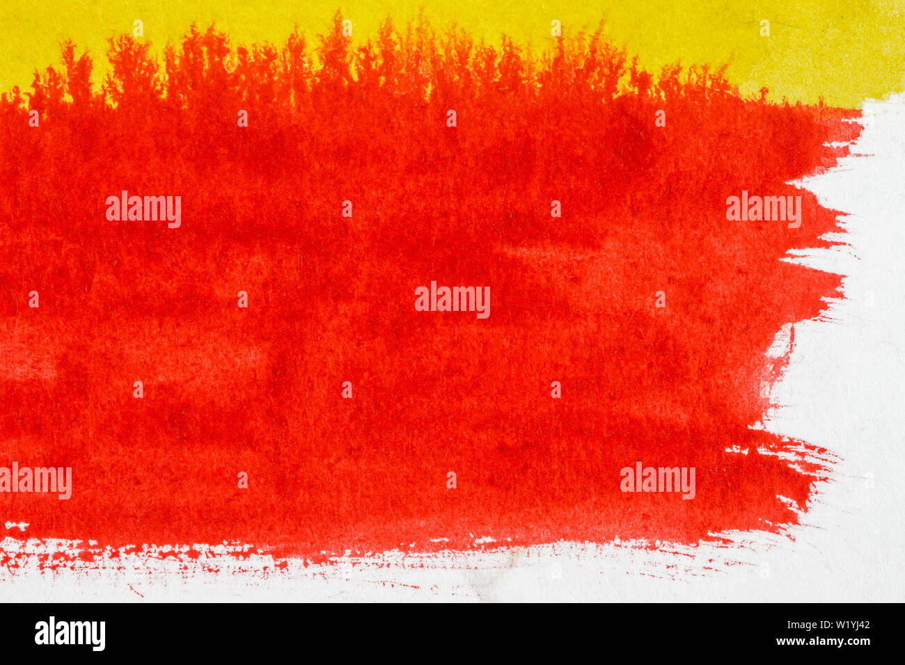 Abstract hand drawn yellow and red watercolor paints background Stock ...