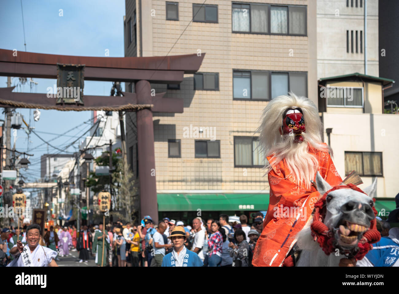 Tenjin Images Tenjin Festival of Osaka with thousand of attendant and spectator. The ...