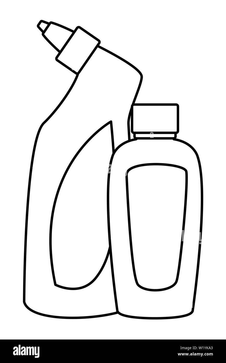 cleaning and hygiene equipment icons in black and white Stock Vector ...