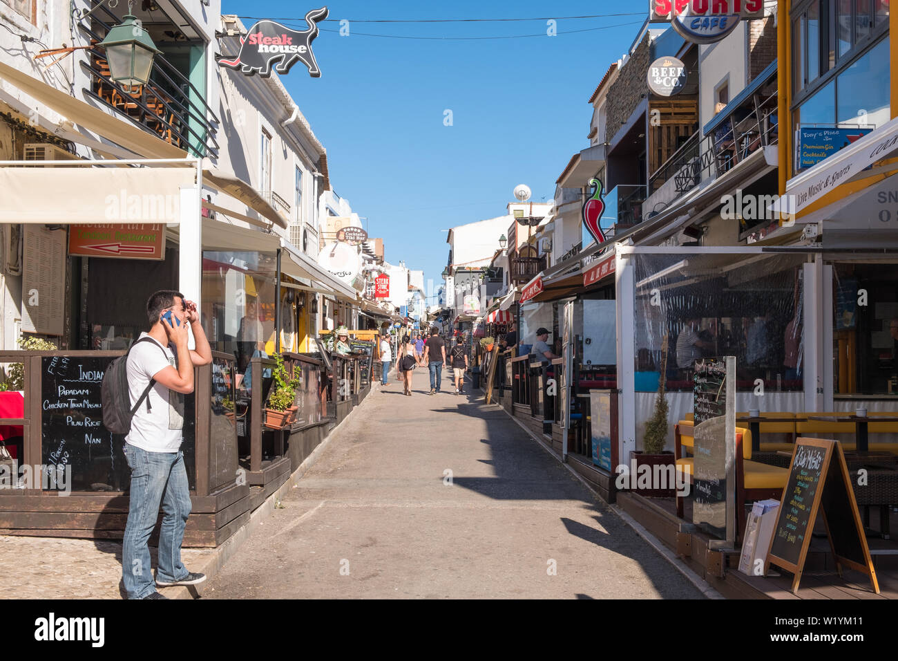 Bars and restaurants in Alvor, Algarve, Portugal Stock Photo Alamy