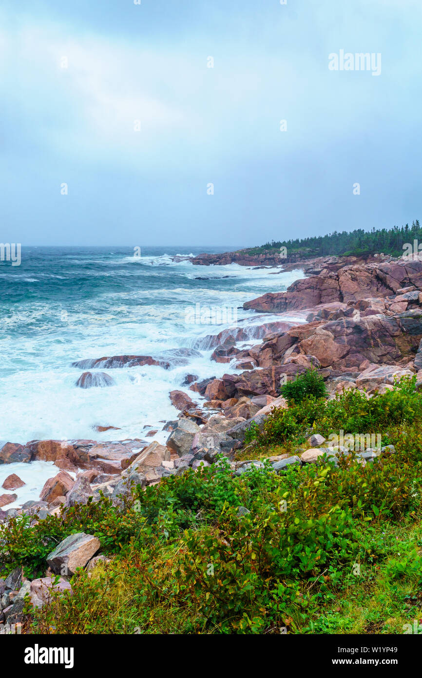 Landscape (near Lakies Head), in Cape Breton Highlands National Park, Nova Scotia, Canada Stock Photo