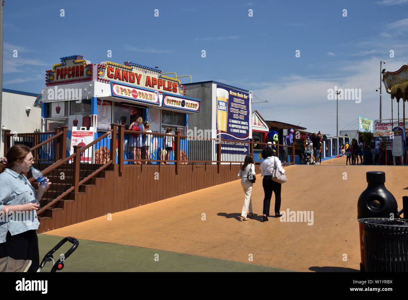 ATLANTIC CITY, NEW JERSEY, USA - JUNE 26, 2019: Food vendors on Steel Pier in Atlantic City Stock Photo