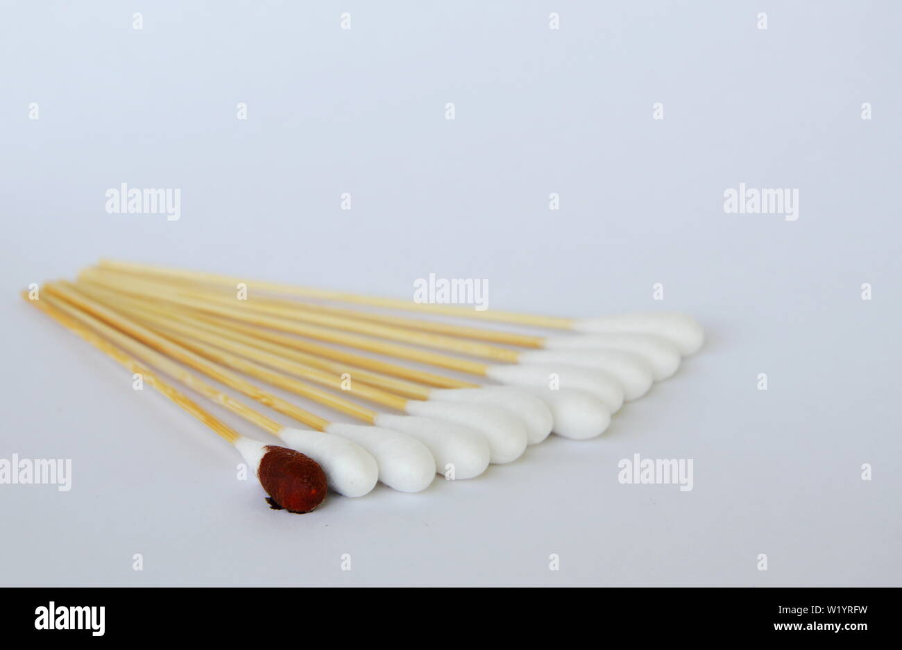 cotton bud with iodine solution on white background Stock Photo Alamy