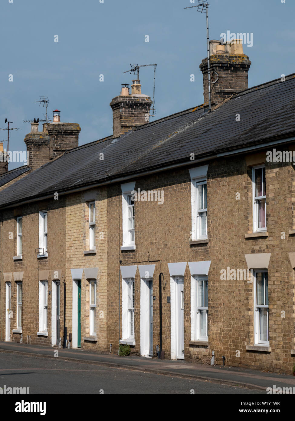 Terraced houses in Fen End Willingham Cambridgeshire, a fenland village