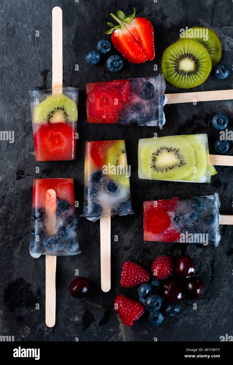 vegan fruit lollies Stock Photo Alamy