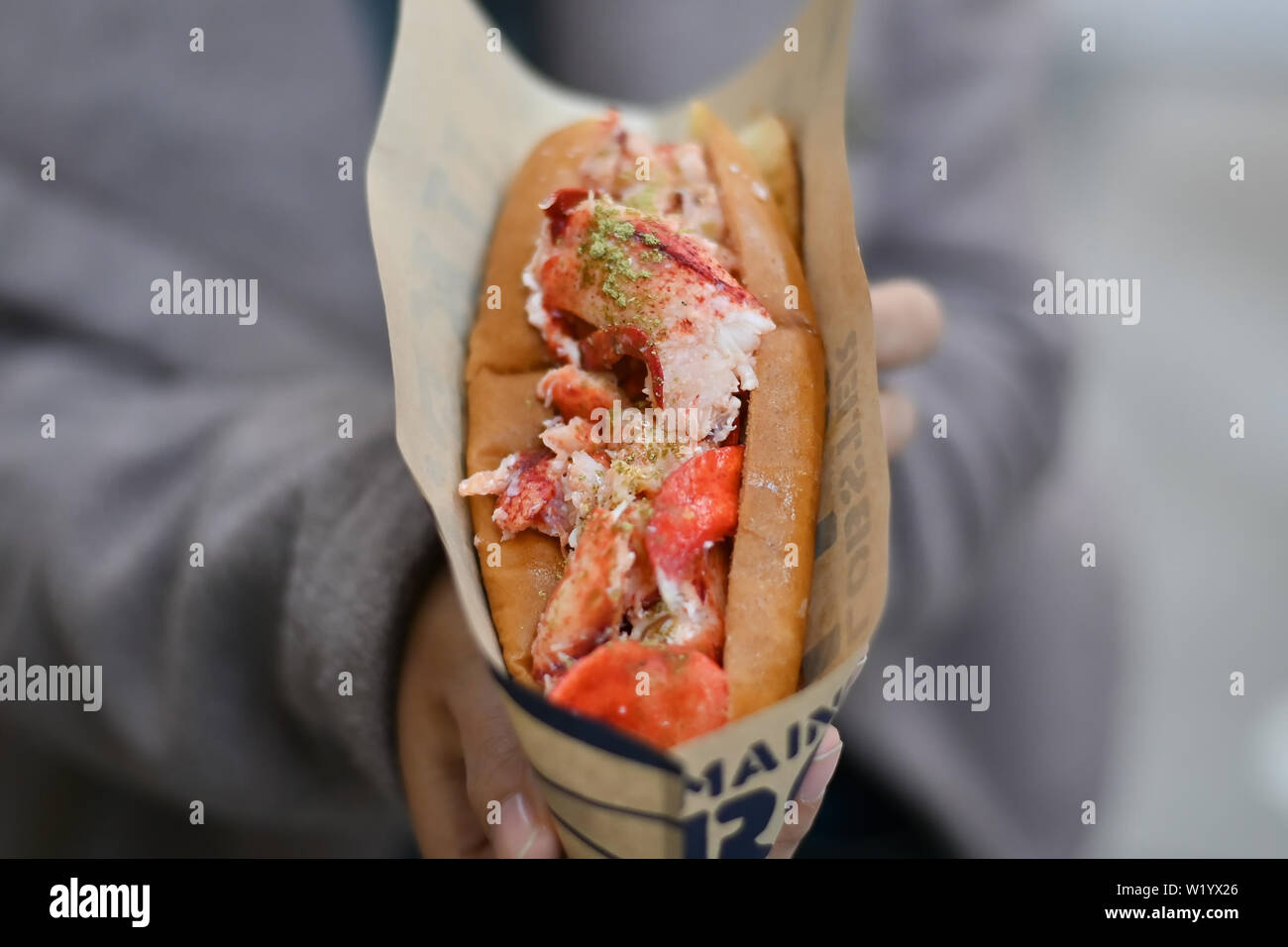 JAPAN OSAKA MARCH 17, 2018 Luke's Lobster Street Food in japan Stock