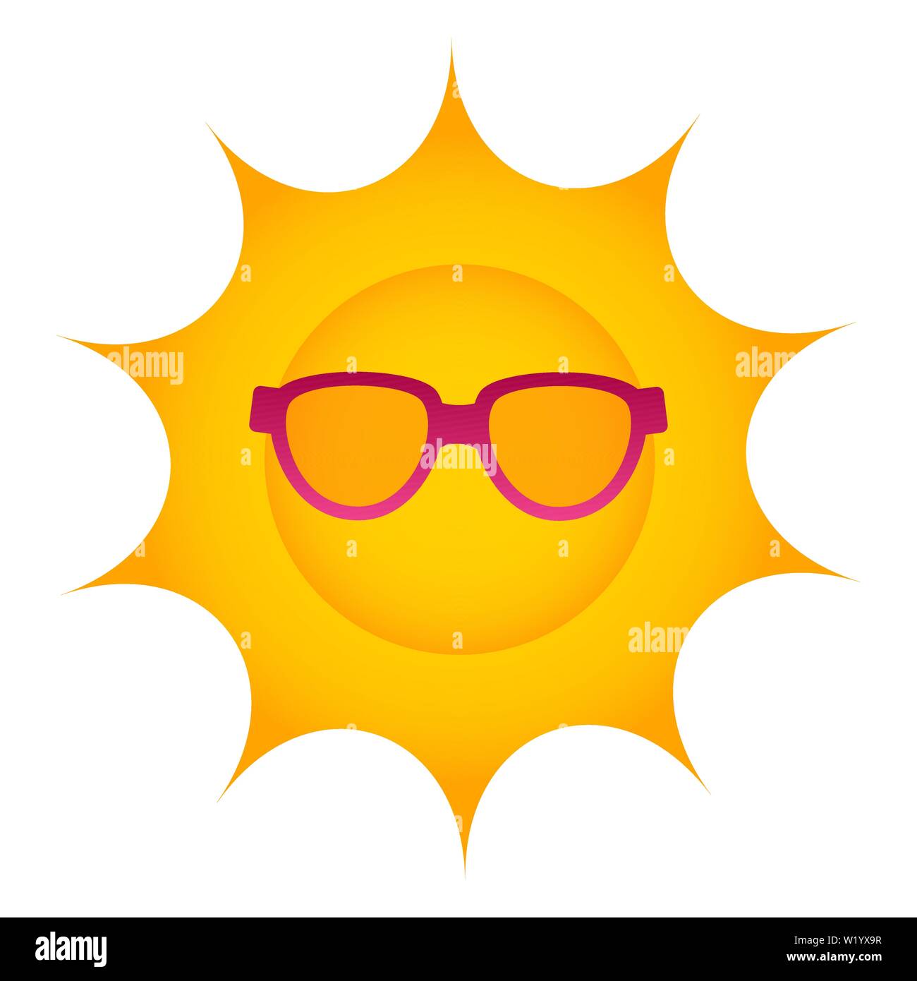 Isolated sun image with a sunglasses on a white background - Vectors ...
