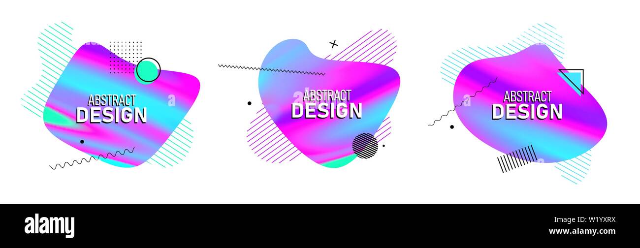 Set of modern abstract vector banners. Fluid organic colorful shapes ...