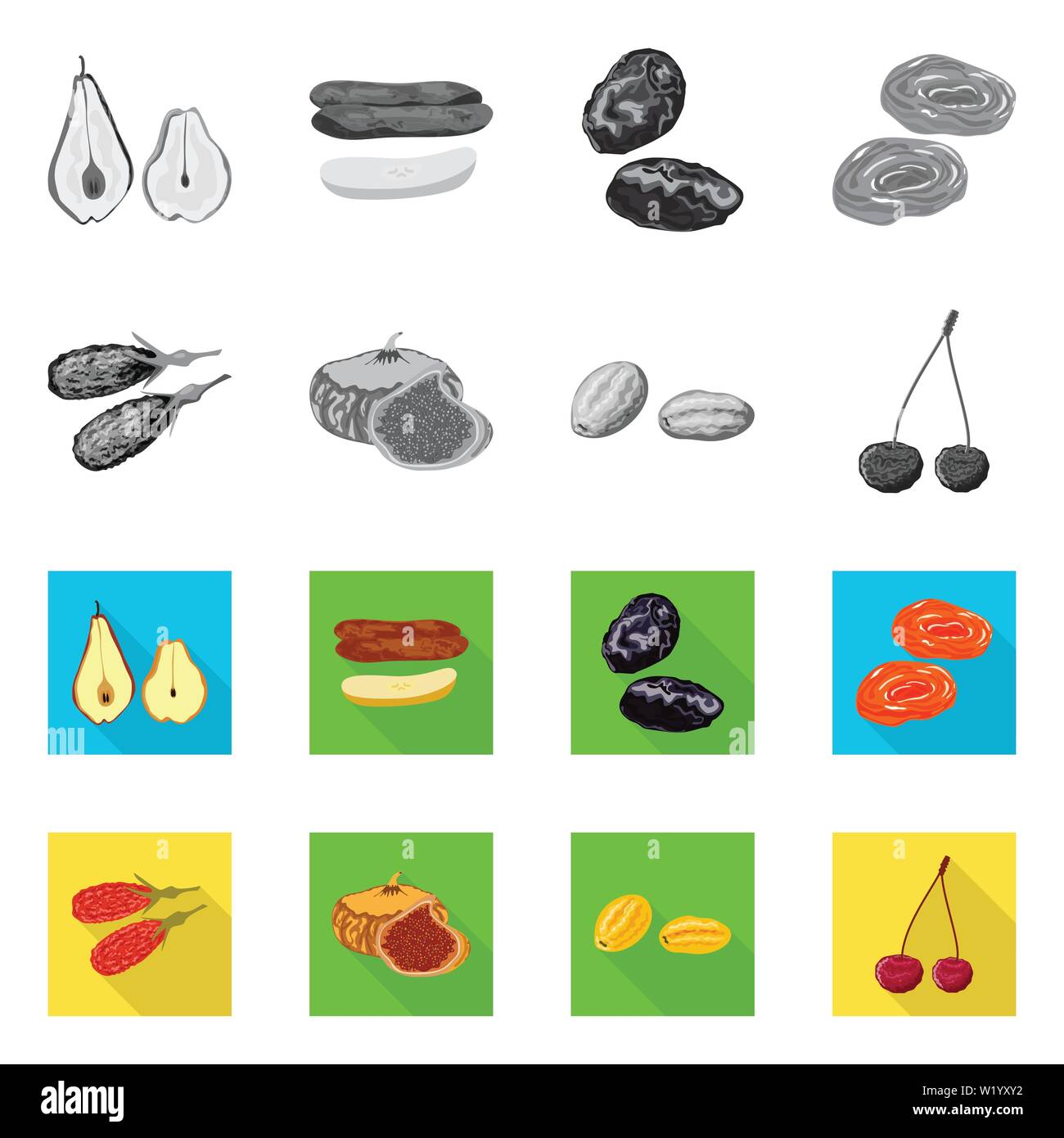 Isolated object of food and raw icon. Set of food and nature stock ...