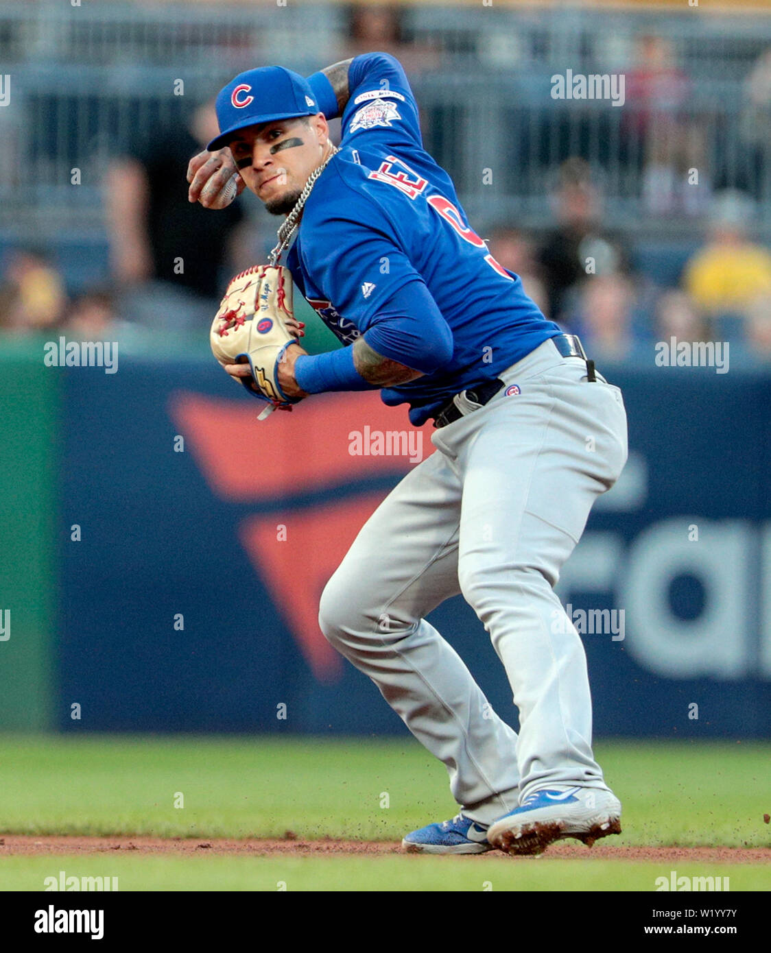 July 3, 2019: Chicago Cubs shortstop Javier Baez (9) in action