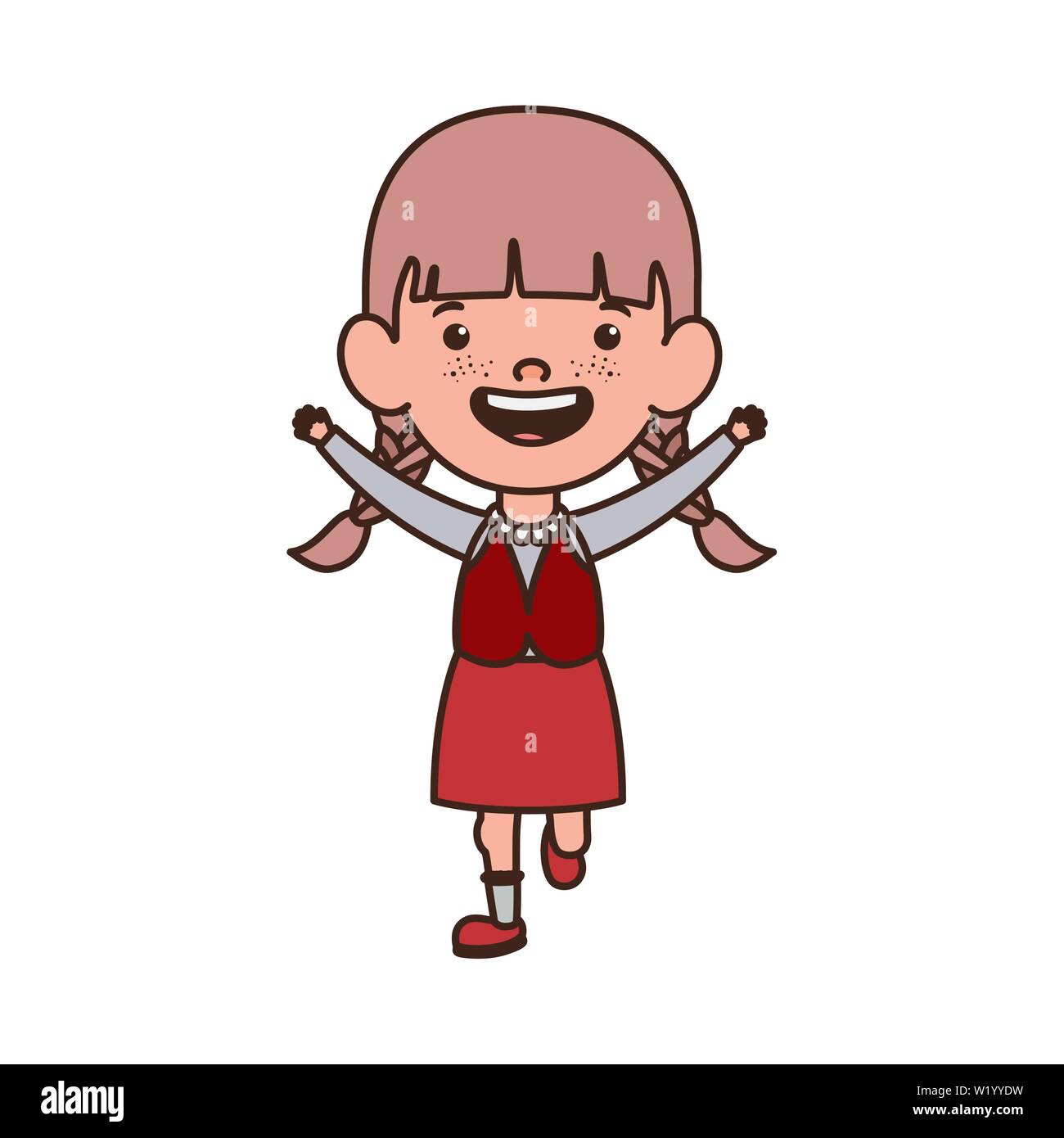 student girl standing smiling on white background Stock Vector Image ...