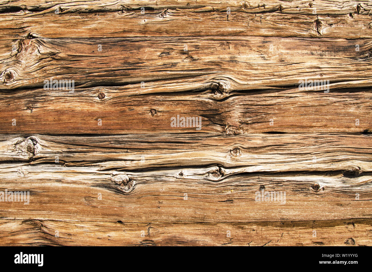 aged wooden planks texture worn down by the sun and water Stock Photo