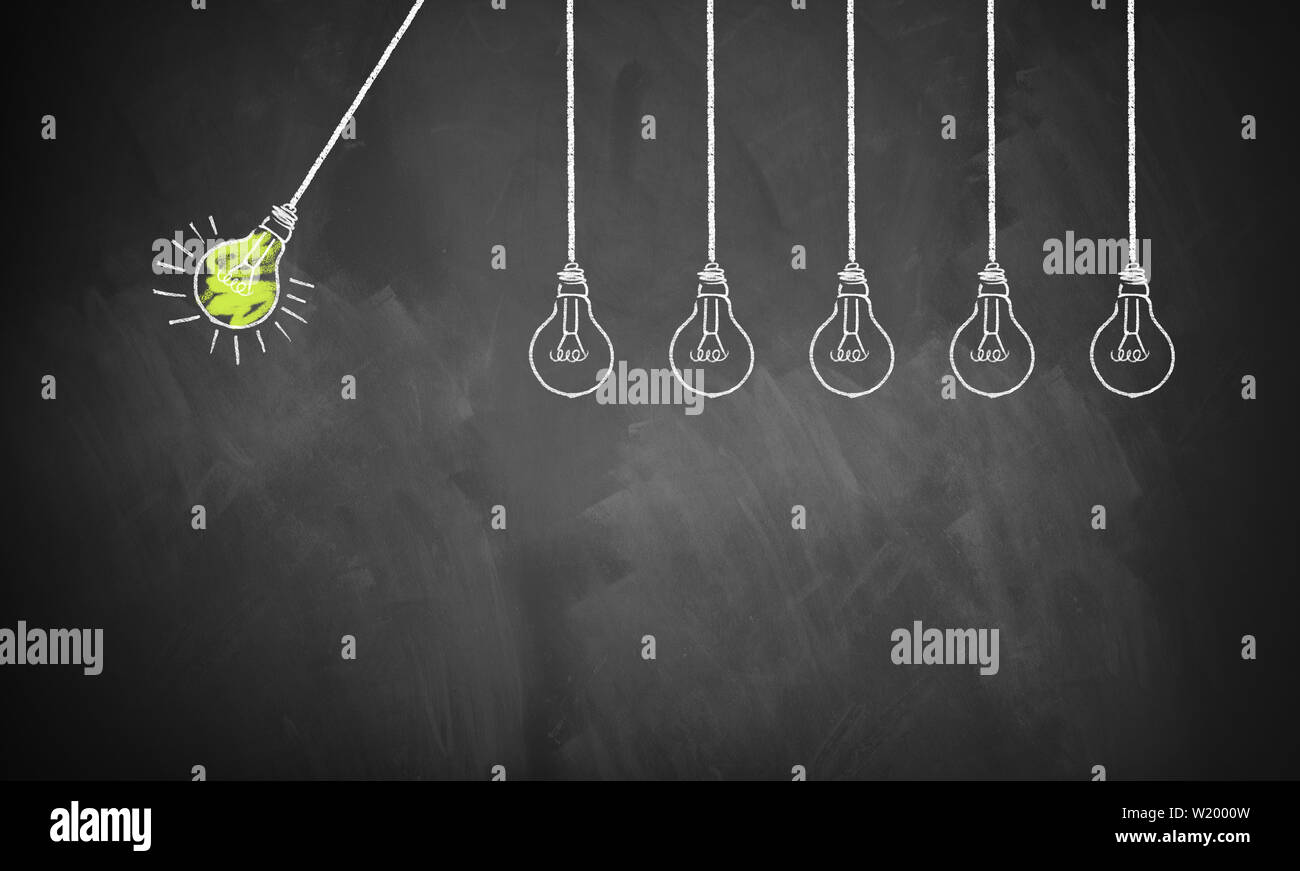 one idea is starting a chain reaction of following ideas Stock Photo