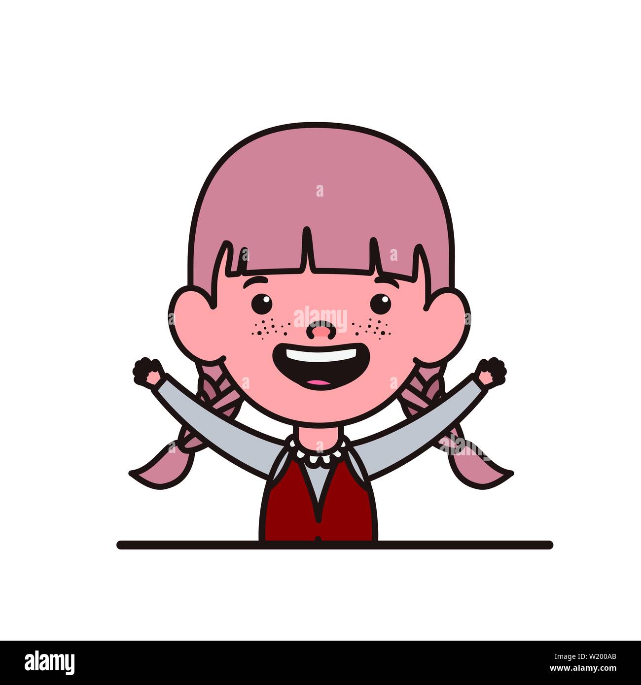 student girl smiling on white background Stock Vector Image & Art - Alamy