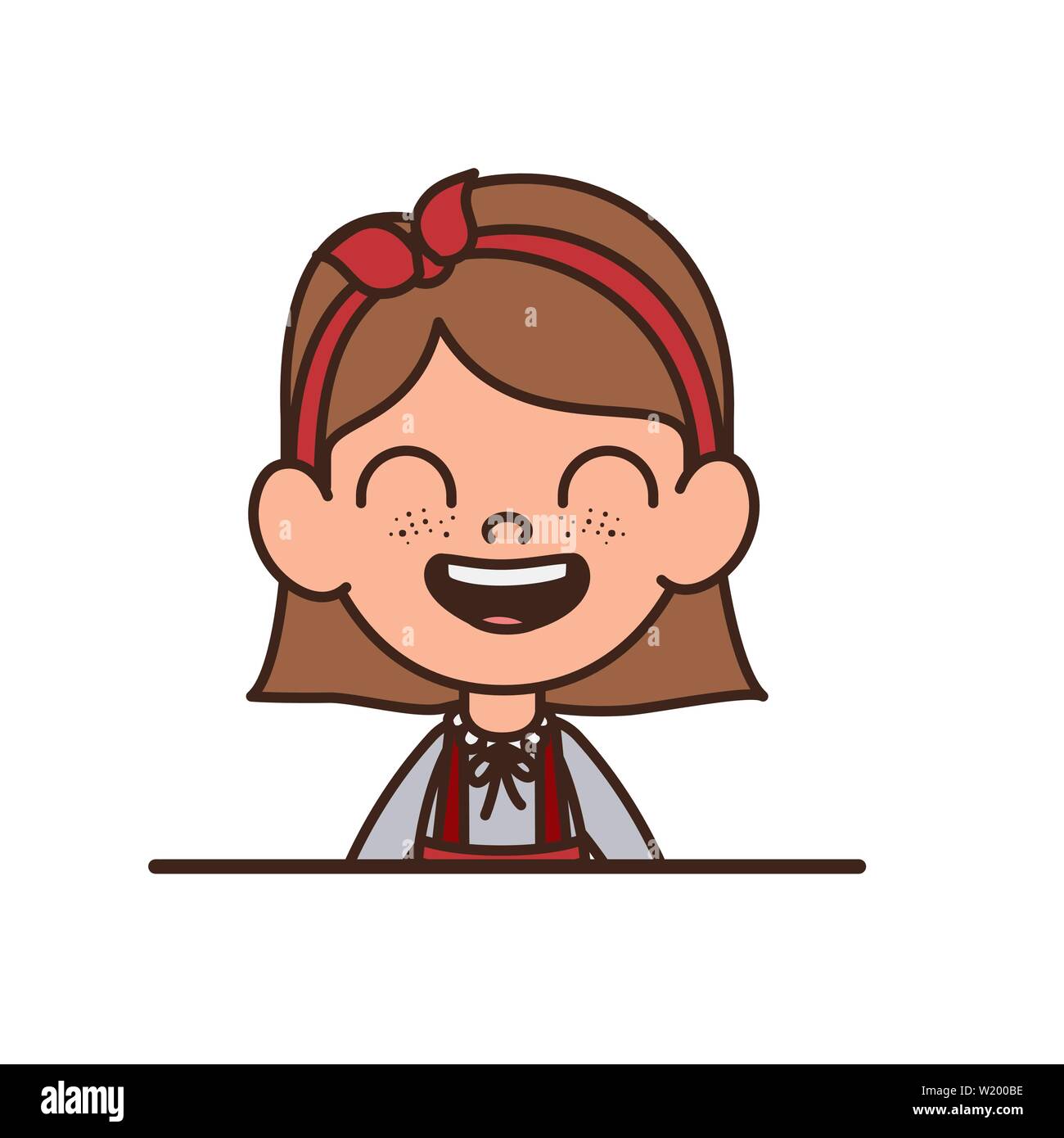 student girl smiling on white background Stock Vector Image & Art - Alamy