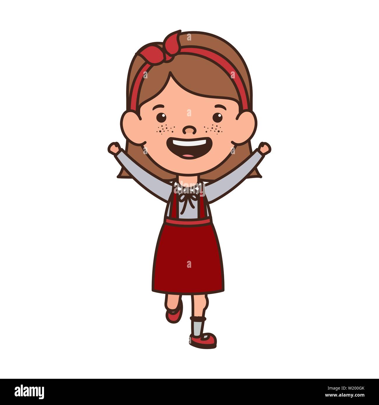 student girl standing smiling on white background Stock Vector Image ...