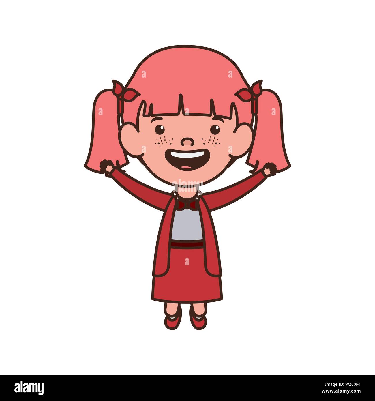 student girl standing smiling on white background Stock Vector Image ...