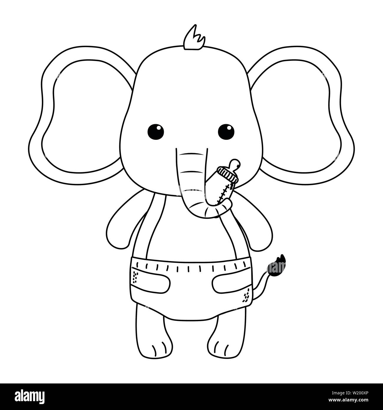 Baby Elephant Cartoon Design Baby Shower Invitation Party Card And Decoration Theme Vector Illustration Stock Vector Image Art Alamy