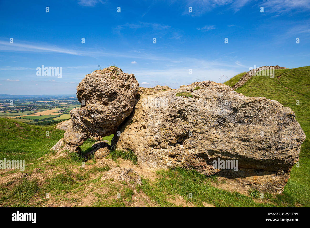 The Elephant stone at Kemerton Iron Age fort on Bredon hill