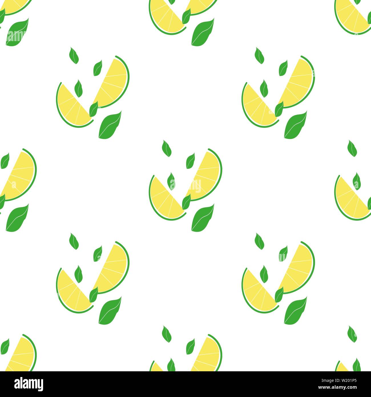 Seamless summer pattern with slices and whole lemons. Vector ...