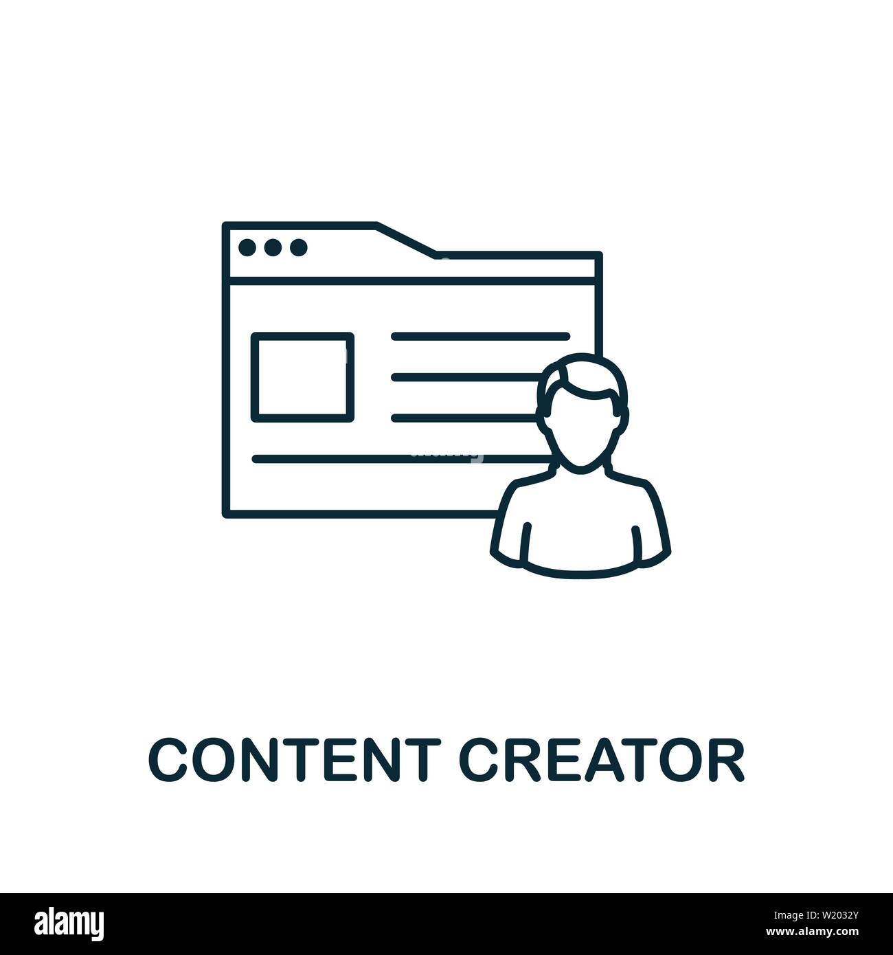 Content Creator outline icon. Thin line concept element from content ...