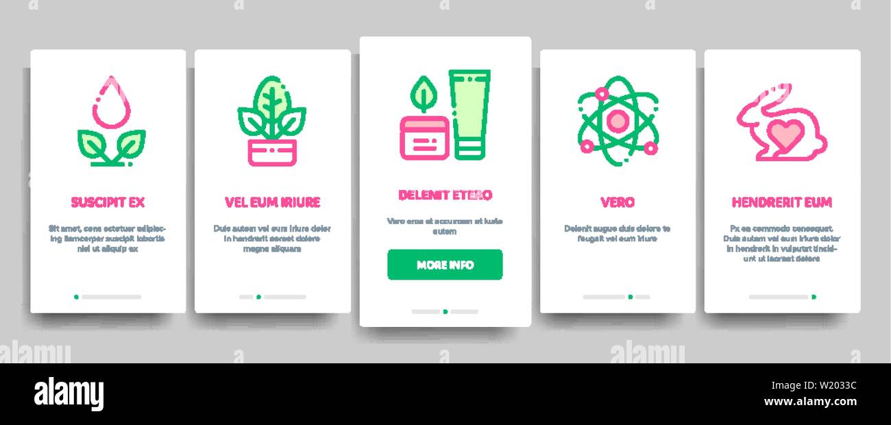 Organic Cosmetics Vector Onboarding Stock Vector