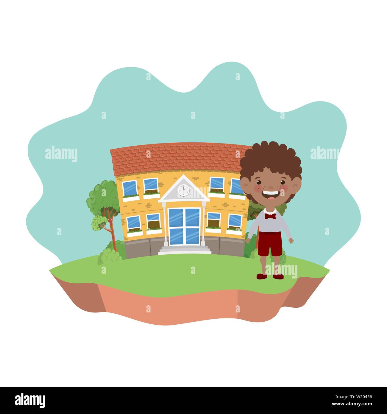 student boy in school building of primary Stock Vector Image & Art - Alamy