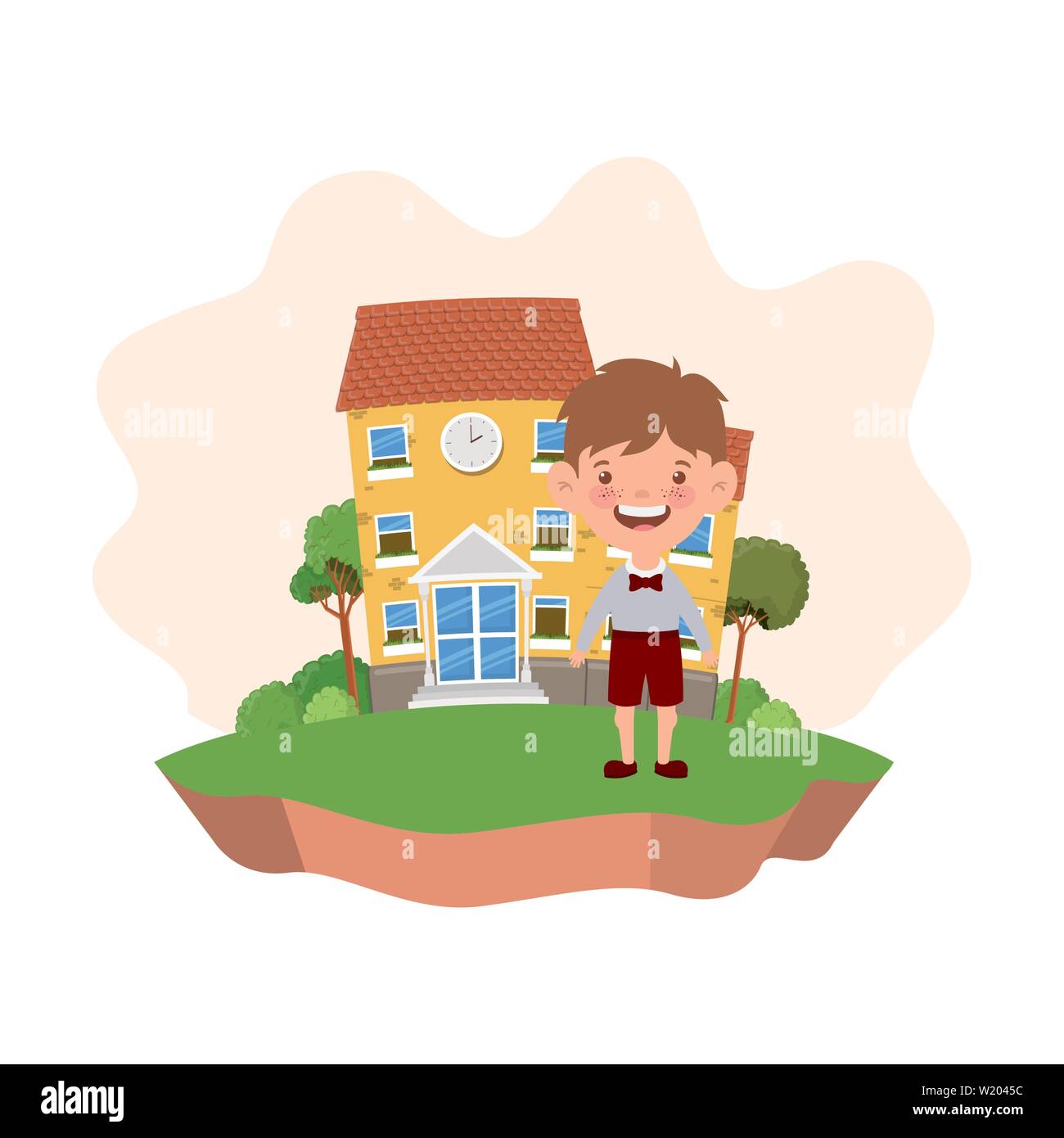 student boy in school building of primary Stock Vector Image & Art - Alamy