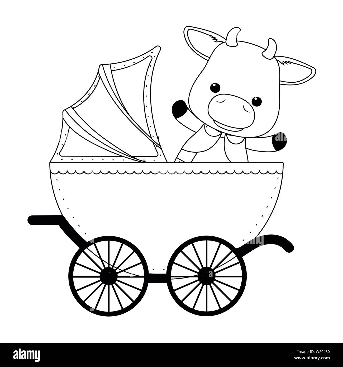 Baby bull cartoon design, Baby shower invitation party card and decoration  theme Vector illustration Stock Vector Image & Art - Alamy