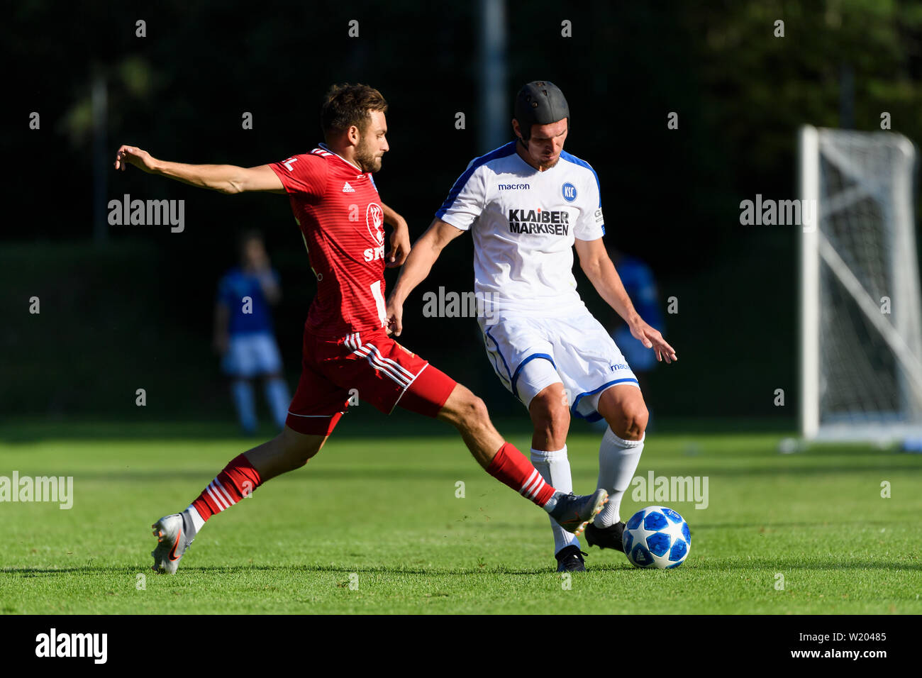 Damian Rossbach Ksc In Duels With Lukas Buchvaldek Sk Sigma Olomouc Ges Football 2nd Bundesliga Test