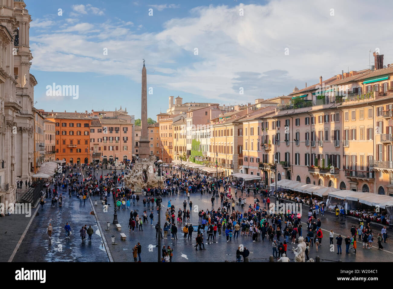 Napolean Square Rome Piazza Navona. The famous square of Rome, a reference point for every ...