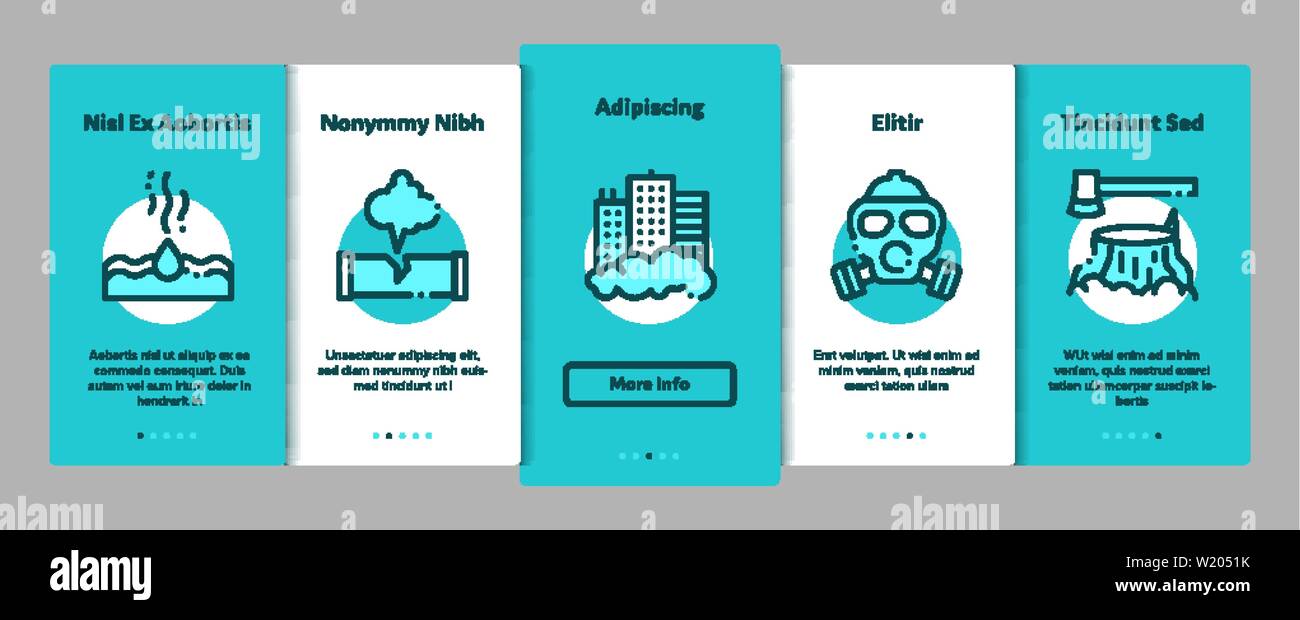 Pollution of Nature Vector Onboarding Stock Vector