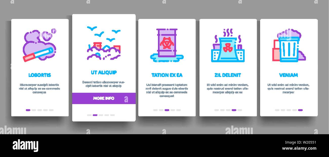 Pollution of Nature Vector Onboarding Stock Vector
