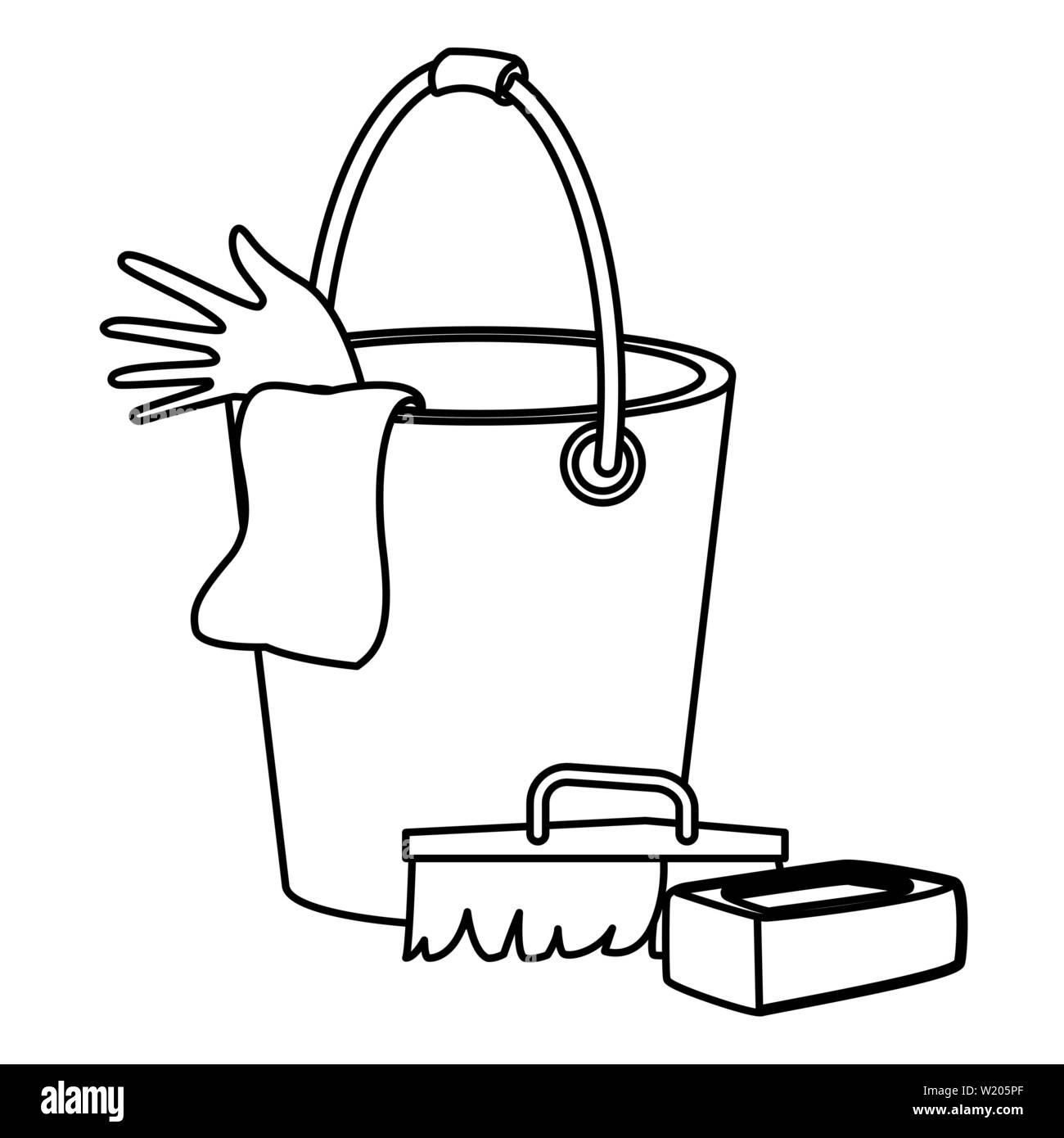 cleaning and hygiene equipment icons in black and white Stock Vector ...