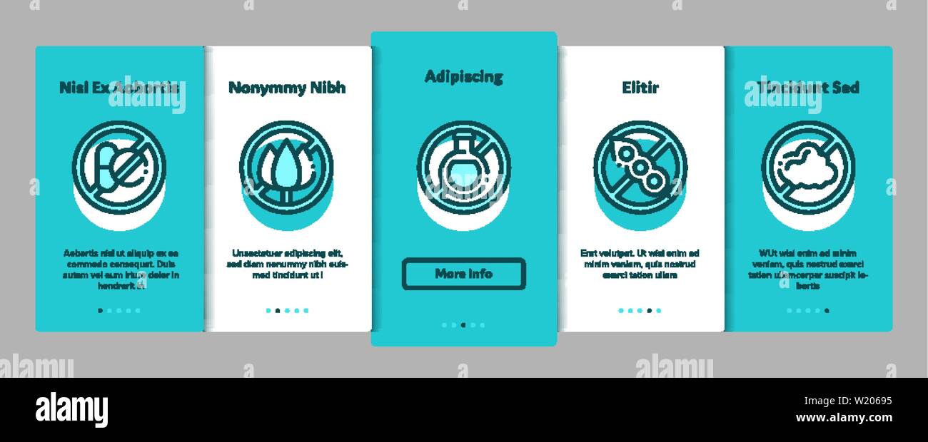Allergen Free Products Vector Onboarding Stock Vector