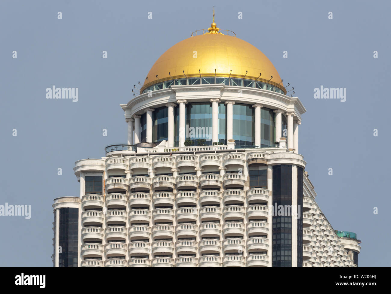 Bangkok, Thailand - April 14, 2019: State tower skyscraper with golden dome Stock Photo