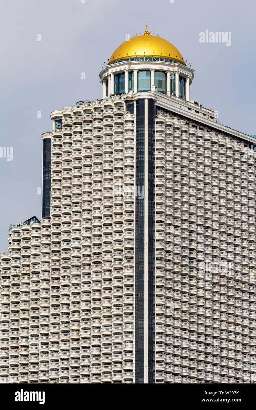 Bangkok, Thailand - April 14, 2019: State tower skyscraper with golden dome Stock Photo