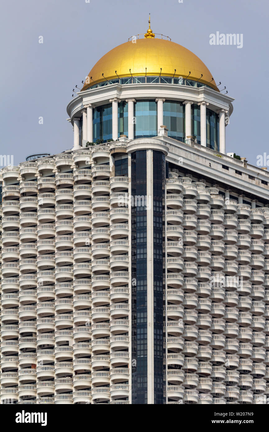 Bangkok, Thailand - April 14, 2019: State tower skyscraper with golden dome Stock Photo