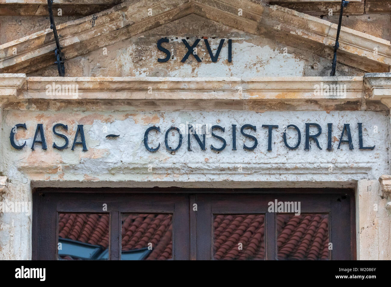 Spanish City Hall Town Hall sign s. XVI Stock Photo Alamy