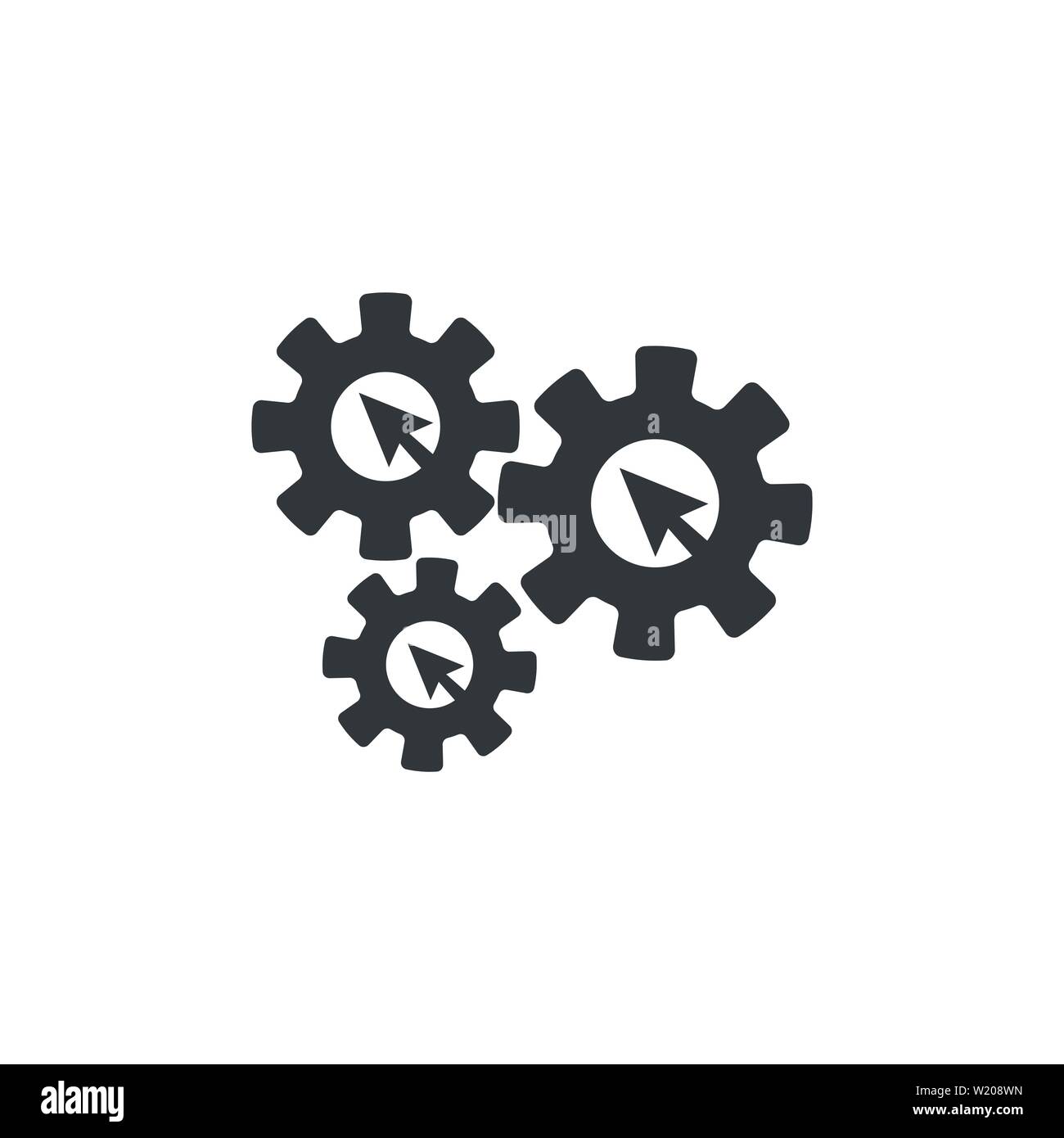 Website clicks icon ; pointer icon - unscrupulously acquiring website clicks Stock Vector