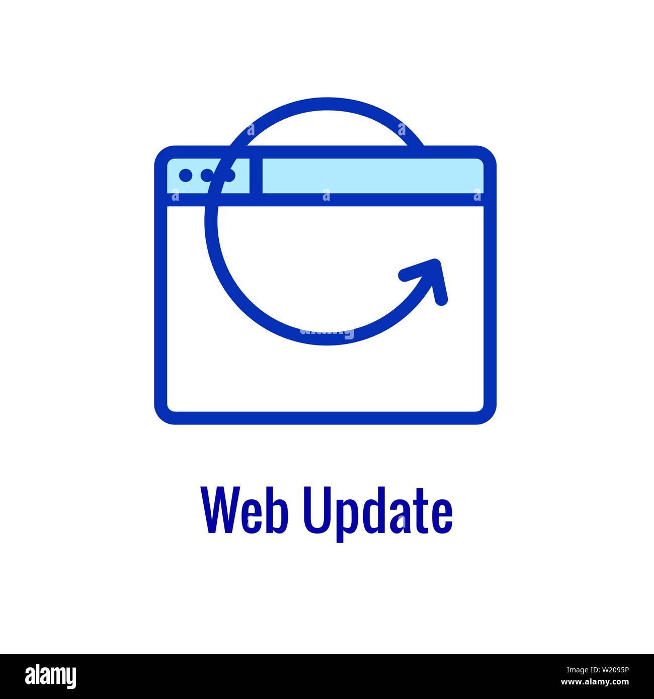 Website Update Icon - with some arrows thin line outline imagery Stock ...