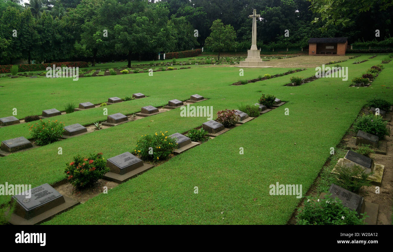 Commonwealth War Cemetery World War 2, Chittagong, Bangladesh Stock Photo